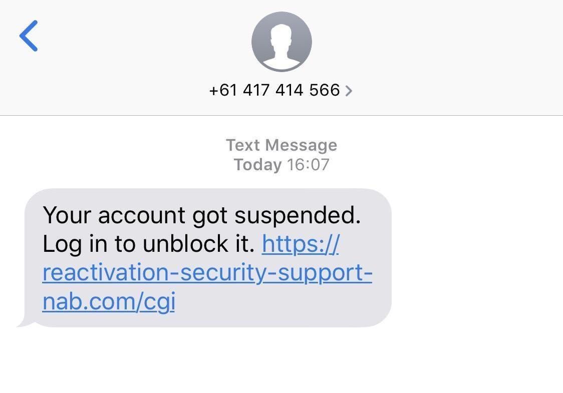 LinkedIn screenshot of a SMS with a link